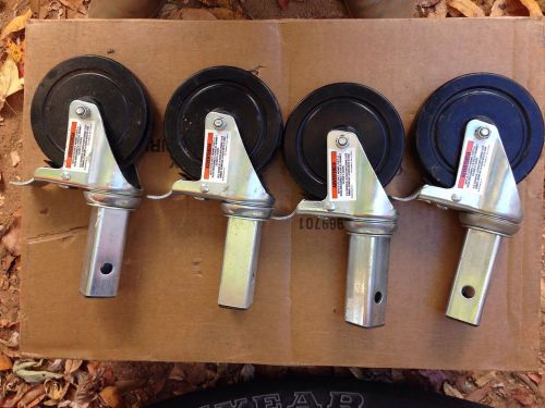 A set 4 scaffolding 5&#034; multi function square stem wheels with lock for wheel for sale