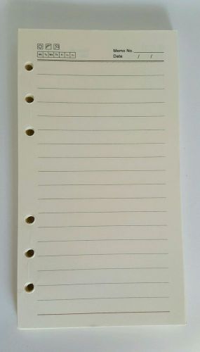 A6 planner refill - agenda / binder lined inserts - undated memo / note paper for sale