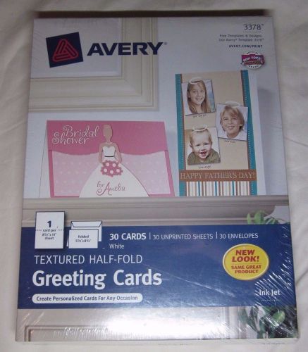 Avery Textured Half-Fold Greeting Cards Inkjet 5 1/2 x 8 1/2 Wht 30/Bx w