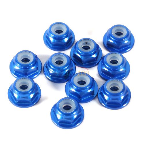 10pcs royal blue m4 nylon insert self-lock aluminum nuts hex lock nut anodized for sale