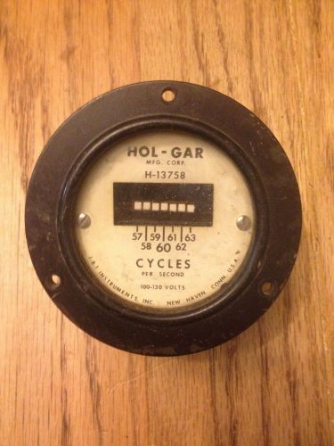Vintage hol-gar panel gauge cycles/second meter rare steampunk industrial design for sale