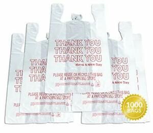 Reli. Thank You T-Shirt Bags 1000 Count Plastic - Bulk Shopping Bags Restaura...