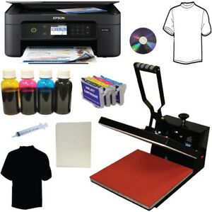 15x15&#034; Heat Transfer Press Dye Bulk Ink Wireless Printer Tshirts Startup Bundle
