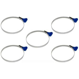 POWERTEC Key Hose Clamp 4 in. Tool-Less Adjustment Easy Install (5-Pack)