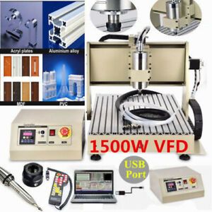 USB 3 Axis 1.5KW VFD CNC 6040 Router Metal Milling Carving Engraver Machine+RC