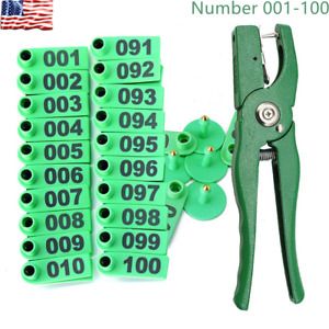 Sheep Marker Ear Tag Applicator 001-100 Numbers for Livestock Identification Kit