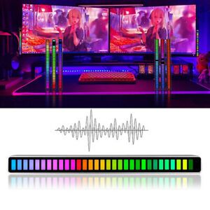 32 LED RGB Car Atmosphere Strip Light Bar Music Sync Rhythm Lamp Sound Control