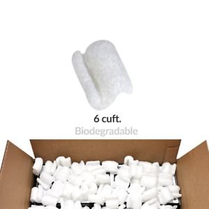 Uboxes Packing Peanuts, Biodegradable Industrial Packaging, 6 Cuft