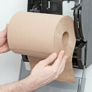 Hardwound Paper Towel 12 Pack Bulk Wholesale 8&#034; Brown Kraft 600 Feet Roll