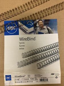7/16” Twin Loop - GBC WireBind Binding Spines-100pc/Box -open box—95 left Bronz