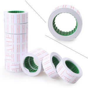 10PCS Rolls White Price Pricing Label Paper Tag Tagging For MX-5500 Labeller Gun