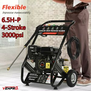 4-Stroke 6.5H-P Gas Petrol Engine Cold Water Pressure Washer With Spray Gu-n USA