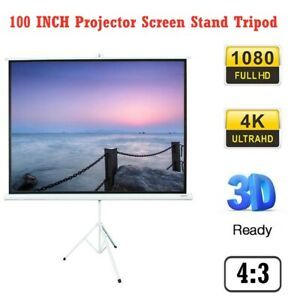 100 inch 4:3 HD 4K Outdoor Indoor Projector Screen with Stand Projection Screen