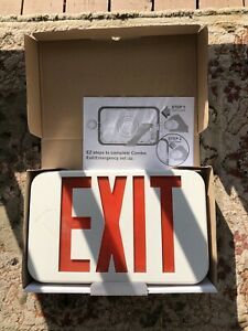 Taishi US2020021000 Red LED Exit Sign Emergency Light Dual Lamps. Set Of 2.