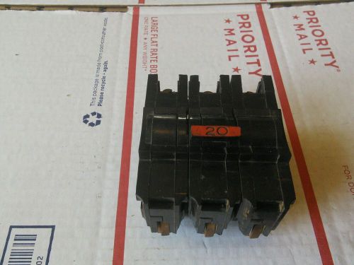 Federal pacific na3020 20 amp 120/240 volt 3 pole plug-in circuit breaker for sale