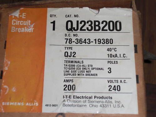 I-t-e  circuit breaker qj23b200 *new* for sale