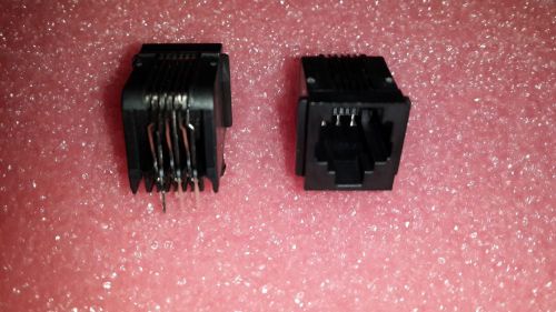 2x BLACK RJ12-6 , Network Modular PCB Connector Jack ,  see picture !
