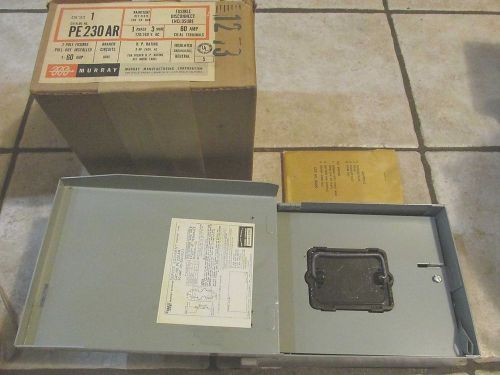 Nos murray pe230ar 60 amp fusible disconnect enclosure 120/240v nr for sale