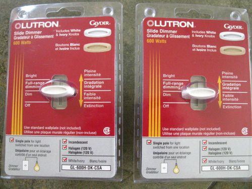2 Lutron Slide Dimmers    &#034;Save on Power&#034;
