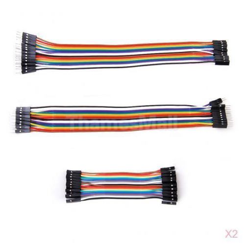 2x 60pcs 10cm/20cm dupont wire connector cables 1p-1p test lines for pcb project for sale