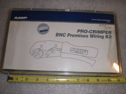 Tyco amp pro crimper bnc premises wiring kit 58477-1 usa coax crimp tool set for sale