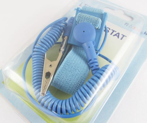 1set blue anti static antistatic esd adjustable wrist strap band grounding wire for sale