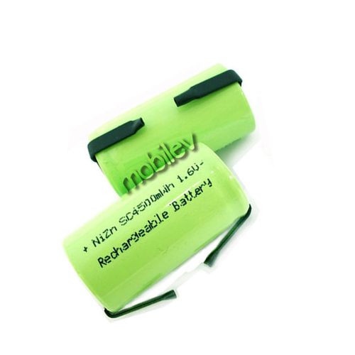 7 x 4500mWh Sub C 1.6V Volt NiZn Rechargeable Battery Cell Pack with Tab Green