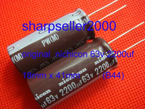 5pc original nichicon pw series 63v 2200uf low lmpedance capacitor (b44) ar for sale