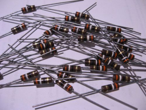 Qty 50 39 Ohm 5% Carbon Composition Resistor 1/2 Watt Axial Leads NOS