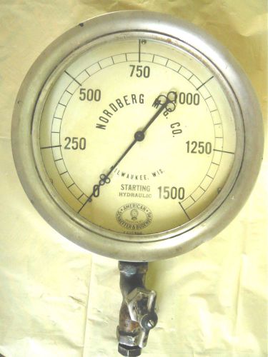 Vintage Schaeffer Budenberg 0-1500psi Brass Pressure Gauge Stationary Engine