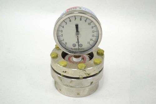 Ashcroft type 205 duralife diaphragm seal pressure 0-15psi 3 in gauge b363722 for sale