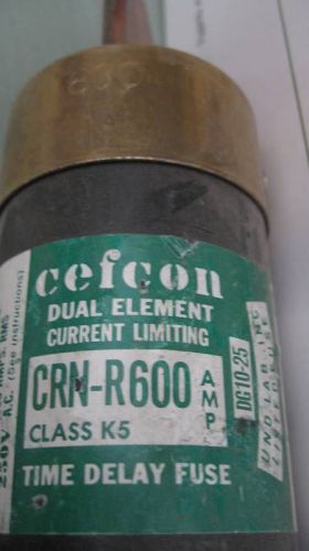 CEFCON 600 AMP FUSE CRNR600 CRN-R-600 CRN R 600 K5 600A FUSE 250VAC