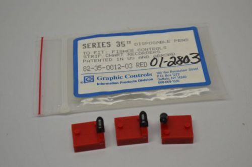 LOT 3 NEW GRAPHIC CONTROLS SERIES 35 82-35-0015-03 RED DISPOSABLE PENS D237899