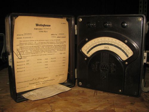 Vintage Westinghouse Portable Voltmete Type PX-5 DC  Style 820178-A (tag# 14)