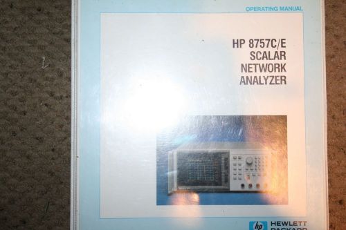 Agilent / HP 8757C / 8757E Scalar Network Analyzer Operating Manual
