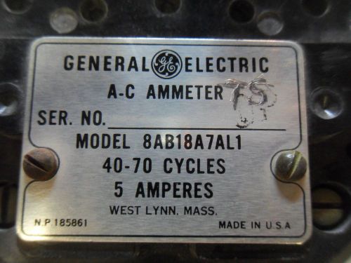 (X12) 1 USED GENERAL ELECTRIC 8AB18A7AL1 0-100A AMMETER