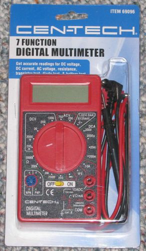 CEN-TECH 7 FUNCTION DIGITAL MULTIMETER MULTITESTER AC/DC VOLTAGE AMPS #69096