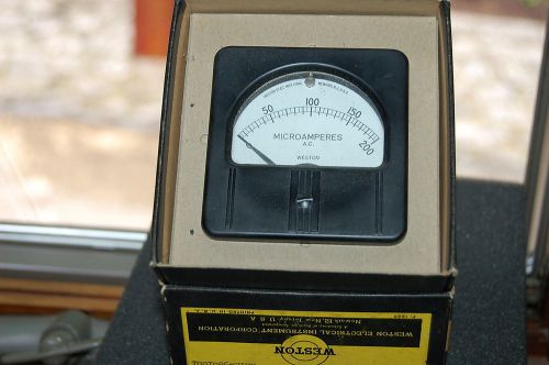 Vintage Weston Instruments 0-200 Milliamperes A.C. 3&#034; Square Meter ~ NIB   #32