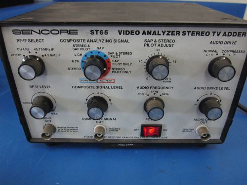 Sencore st65 video analyzer stereo tv adder - powers on! for sale