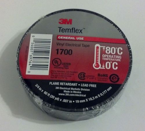 Premium grade 3m temflex black vinyl electrical tape 3/4&#034; x 60&#039; flame retardant for sale