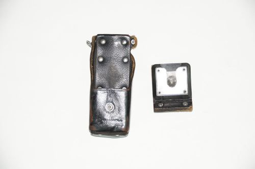 Motorola ntn8036b swivel leather radio carrier holster case ht mt2000 jt1000 mtx for sale