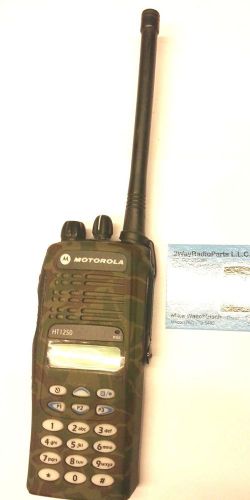 Motorola ht1250 vhf radio 136-174 mhz full keypad in camo housing with antenna for sale