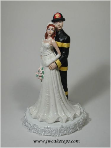 Wow ! look at fireman black gear wedding caketop 49fb3 for sale