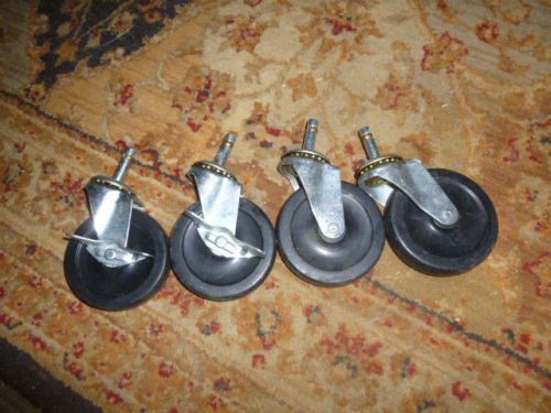 4&#034;  SET OF 4 SWIVEL CASTERS WITH 1/2&#034; STEM AND 2 WITH BRAKES