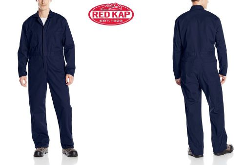 Men&#039;s red kap snap front long sleeve cotton coveralls navy blue 3xl (56 r) for sale