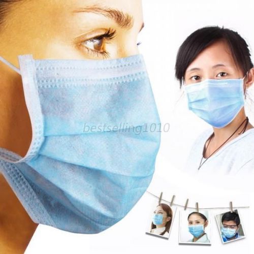 50 pack ear loop disposable face mask medical dental dust filter hospital b84 for sale
