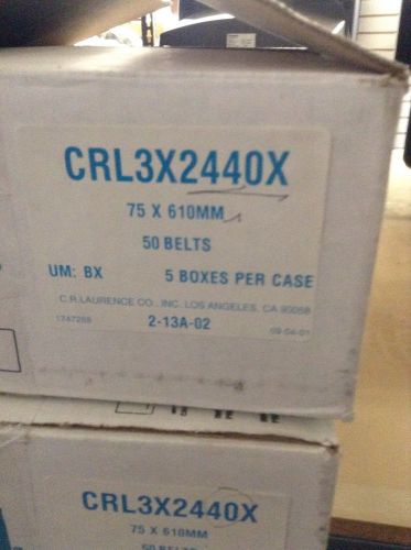 Crl 3&#034; x 24&#034; 40x grit glass grinding belts for portable sanders 10 per box for sale