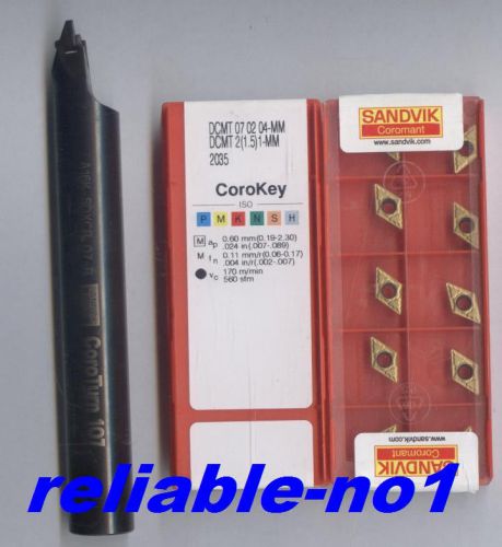 * FREE   SHIPPING * SANDVIK   INT.BORING BAR + DCMT 070204-MM  2035   10pcs