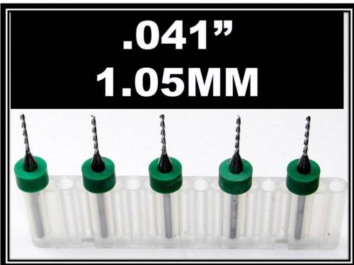 .041&#034; - 1.05mm #59 - 1/8&#034; shank  carbide drill bits  five pcs  cnc dremel hobby for sale