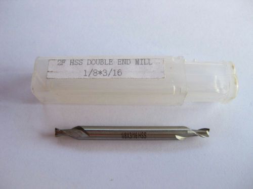 New 1/8 2fl hss double end mill 1/8 x 3/16 miniature 3/16&#034; shank stub length for sale